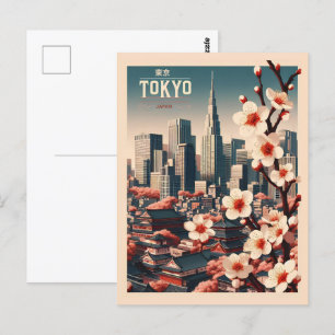 Tokio Japan Reise Vintage Geschenke Postkarte