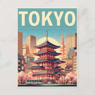 Tokio Japan Reise Vintage-Geschenke Postkarte