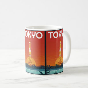 Tokio Japan Reise Vintage Lupen Kartengeschenke Kaffeetasse
