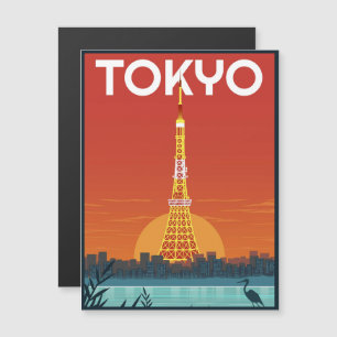 Tokio Japan Reise vintage magnetische Karte Gesche