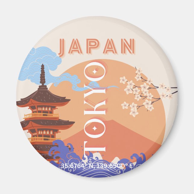 Tokio Japan Reisekunst Magnet (Vorne)
