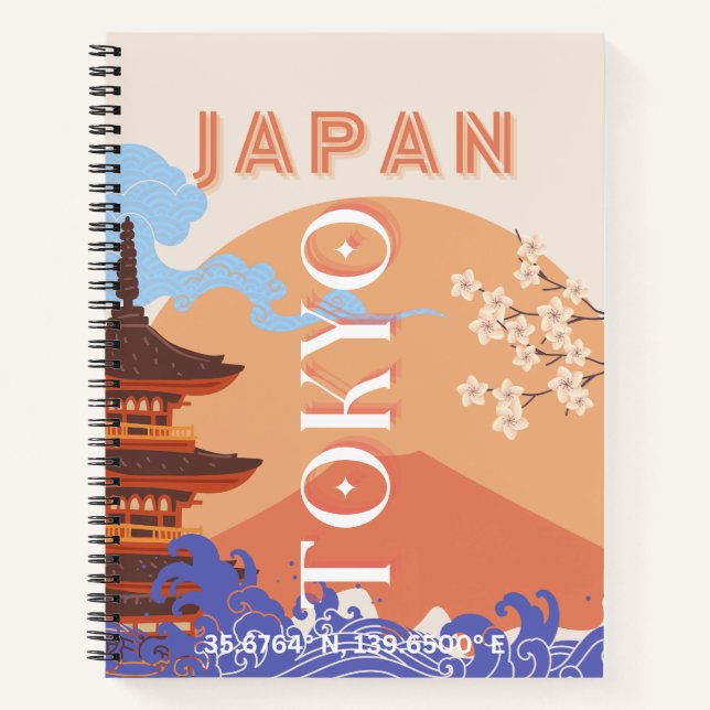 Tokio Japan Reisekunst Notizbuch (Vorderseite)
