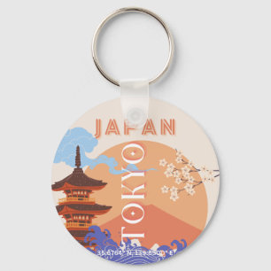 Tokio Japan Reisekunst Schlüsselanhänger
