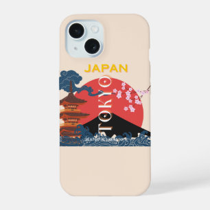 Tokio Japan Reisen Kunst, Retro Art Reisen iPhone 15 Hülle