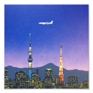 Tokio Japan Skyline 80er Hiroshi Nagai Art Fotodruck
