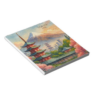 Tokio Japan Stadtlandschaft Aquarell Souvenir Notizblock