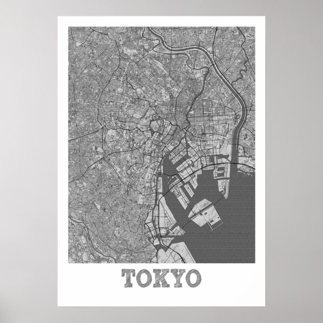 Tokio - Japan - Stadtplan Poster (Vorne)
