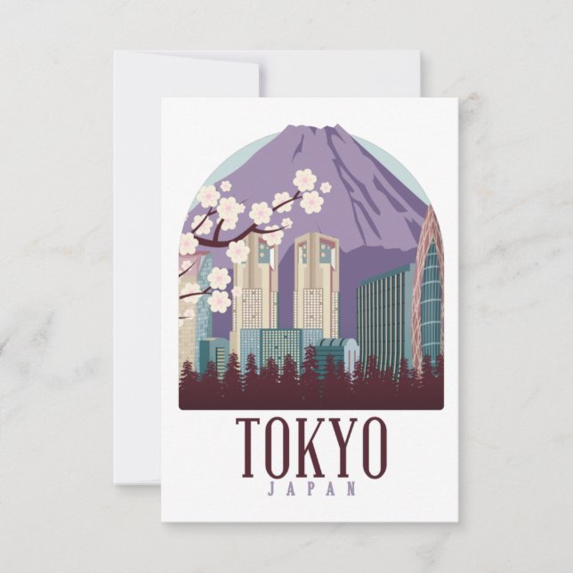 Tokio Japan Vintage Reise Grußkarte Dankeskarte (Vorderseite)