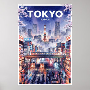 Tokio Japan Vintage Reise Poster