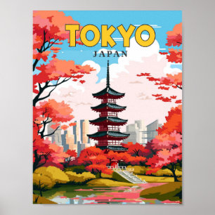 Tokio Japan vintage Reiseillustration Poster
