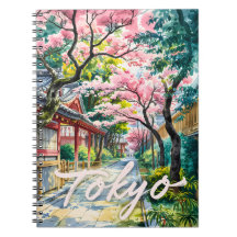 Tokio Kirschblüten Aquarell Traditionelles Japan