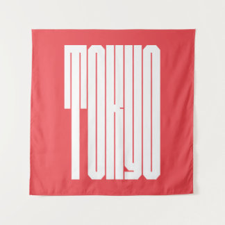 Tokio Stadt fettgedruckte Typografie Wandteppich