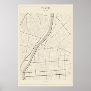 Tokio-Straßenkarte Poster