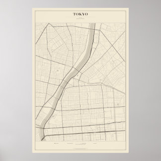Tokio-Straßenkarte Poster