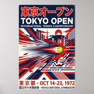 Tokio-Tennis-Wandkunst Retro-Matchday-Design - Bol Poster