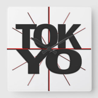 Tokio Timezone Wall Clock Quadratische Wanduhr