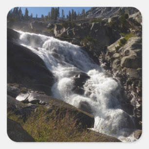 Tokopah Falls II im Sequoia-Nationalpark Quadratischer Aufkleber