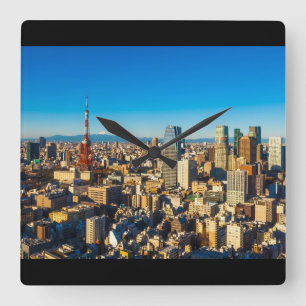 Tokyo 001A Quadratische Wanduhr