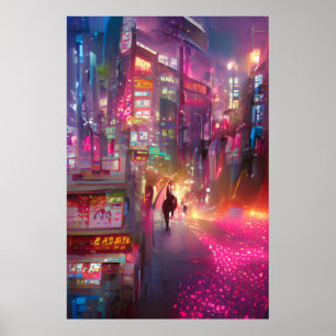 Tōkyō Dreamscape: von der KI generierte Stadtbilde Poster
