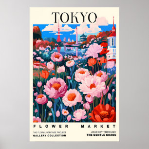 Tokyo Flower Market Kunstprint Japanische Blumen Poster