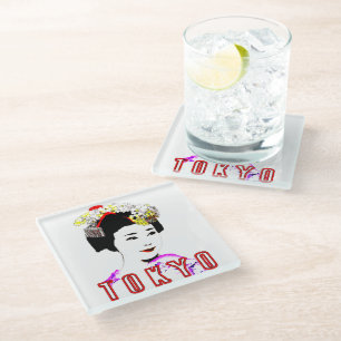 Tokyo Geisha Japan Glass Untersetzer
