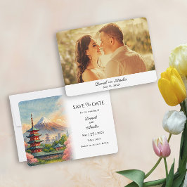 Tokyo Hochzeit in Urlaubsort Save the Date Karte