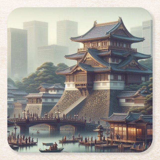 Tokyo Imperial Palace Landschaft Japan Reisen Rechteckiger Pappuntersetzer (Vorderseite)