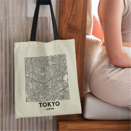 Tokyo, Japan City Map Tote Bag Tragetasche