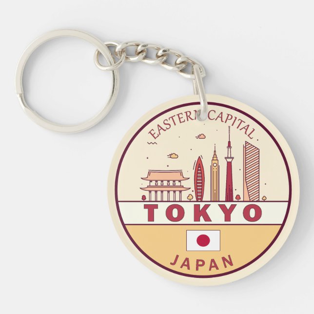 Tokyo Japan City Skyline Emblem Schlüsselanhänger (Vorderseite)