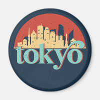 Tokyo Japan City Skyline Retro Art