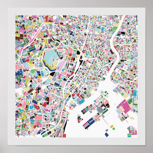Tokyo Japan Map Poster (Vorne)