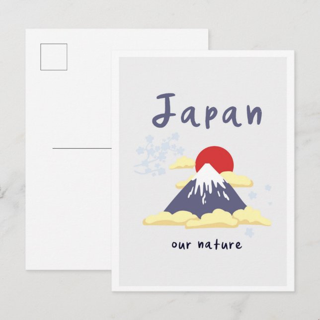 Tokyo Japan Mountain Vintage Travel Postkarte (Vorne/Hinten)