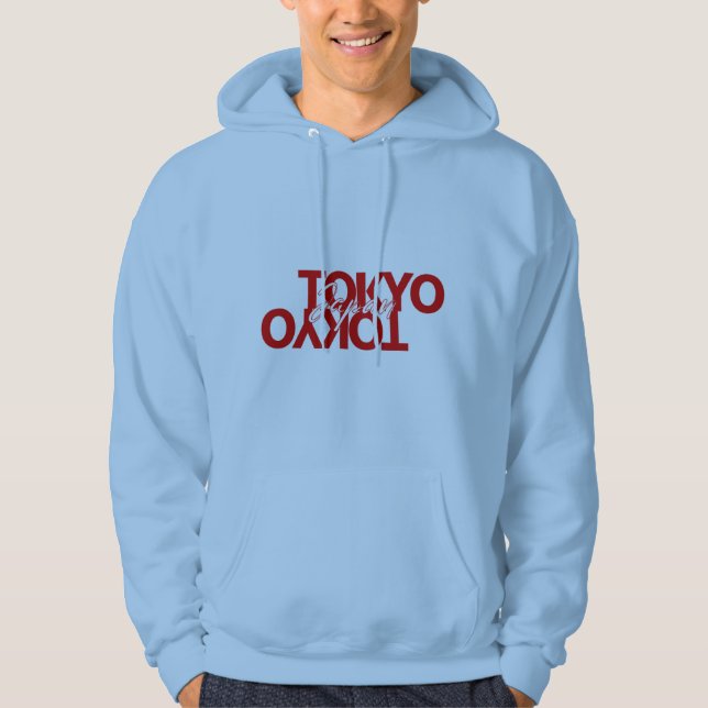 Tokyo Japan Rote Reflexion Typografie Pullover  (Vorderseite)