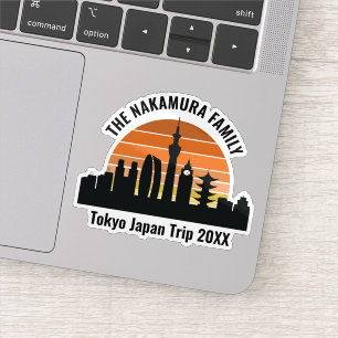 Tokyo Japan Sunset Custom Trip Souvenir Laptop Aufkleber