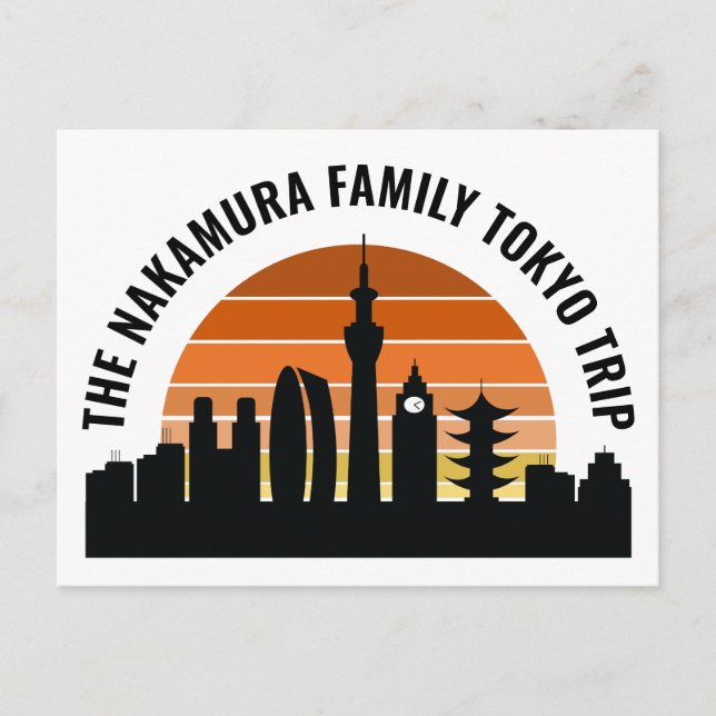 Tokyo Japan Sunset Custom Vacation Postkarte (Vorderseite)