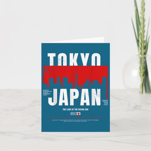 Tokyo Japan The Land Of The Rising Sun Original St Karte (Vorderseite)
