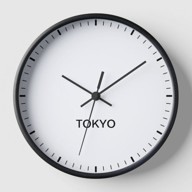 Tokyo Japan Time Zone Newsroom Style Clock Uhr (Vorderseite)