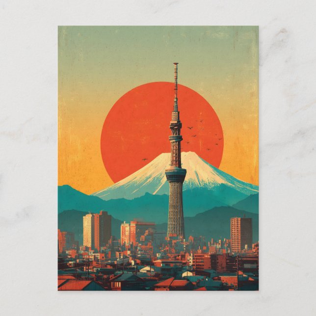 Tokyo Japan vintage Postkarte (Vorderseite)