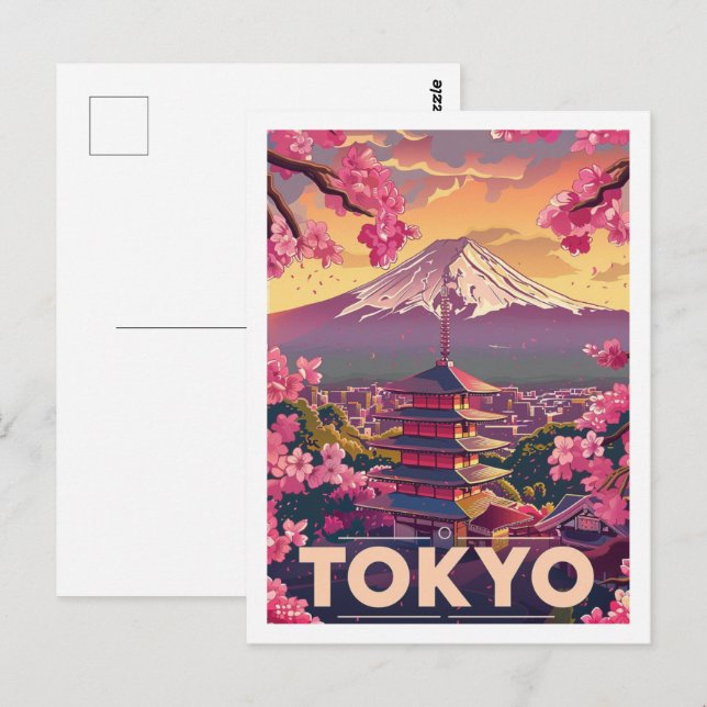 Tokyo Japan Vintager berühmter Reiseort Postkarte (Vorne/Hinten)