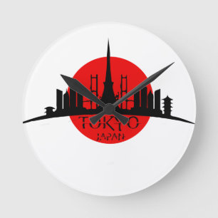 Tokyo Landmark Runde Wanduhr