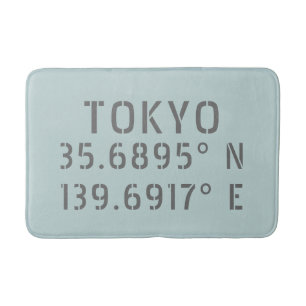 Tokyo Latitude Longitude Badematte