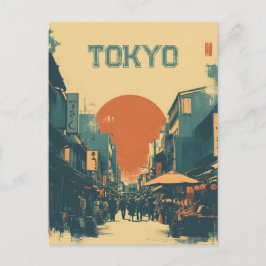 Tokyo Market vintage Postkarte
