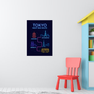 Tokyo Neon-Nachtposter Japan Reise Wandkunst Poster