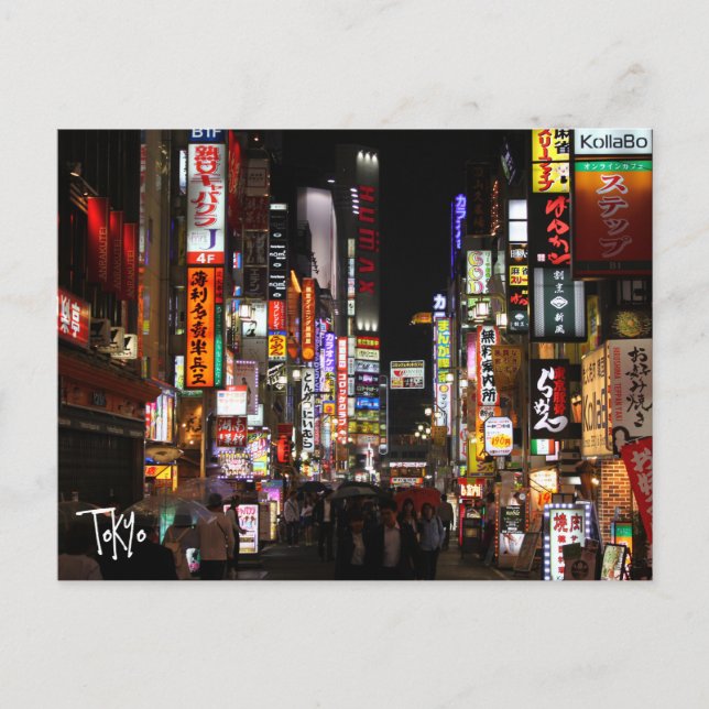 Tokyo Neons par carte postale de nuit (Devant)