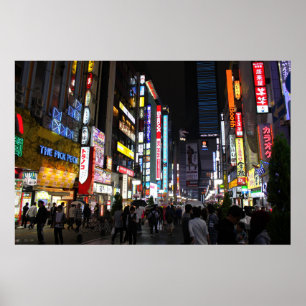 Tokyo neons Shinjuku par nuit Poster