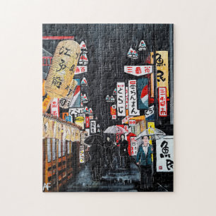 Tokyo-Regen-Gemälde von Alfred Fox