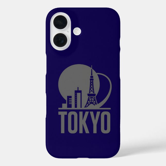 Tokyo Skyline Circle Design iPhone 16 Hülle (Rückseite)