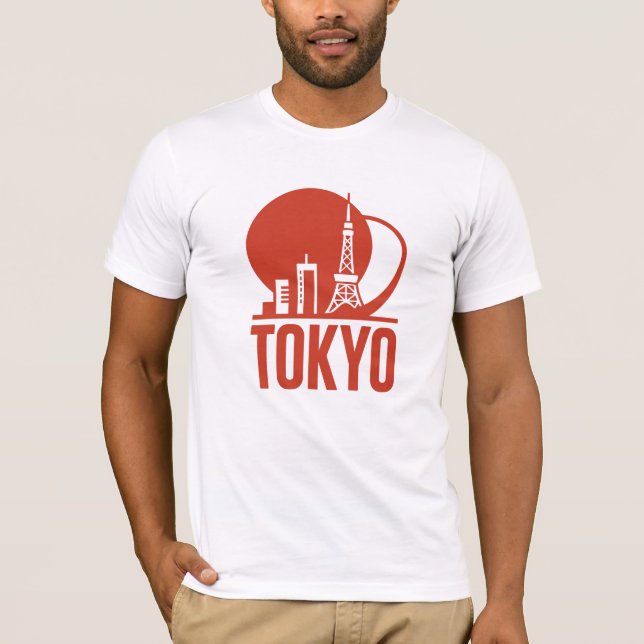 Tokyo Skyline Circle Design T-Shirt (Vorderseite)