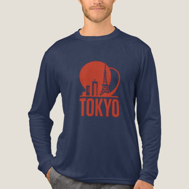 Tokyo Skyline Circle Design Tri-Blend Shirt (Vorderseite)