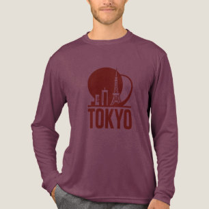Tokyo Skyline Circle Design Tri-Blend Shirt